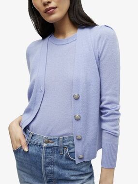 NWT!  Veronica Beard Solene cashmere cardigan  sweater in hydrangea lavender